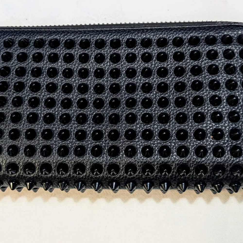 Christian Louboutin Black Spiked Leather Wallet Like New 🔥